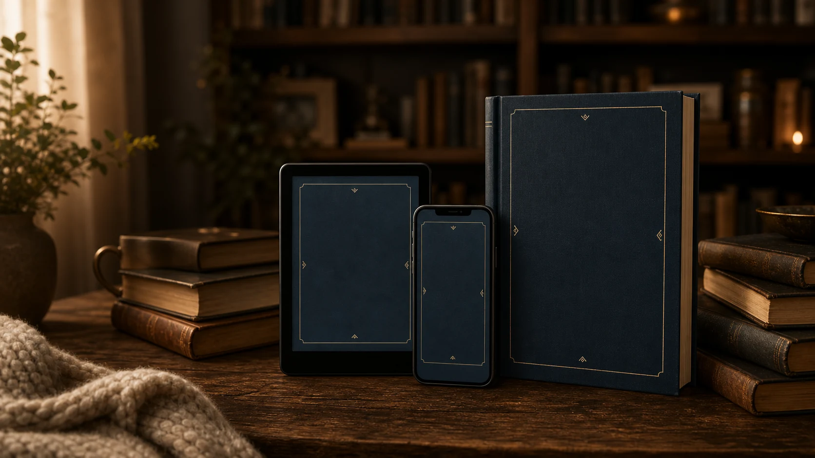 Ein Roman als E-Book, auf dem Smartphone und als hochwertiges gedrucktes Buch.